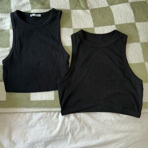 TWO Black Tank Tops